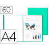 Protege-documents liderpapel polypropylene couverture flexible 60 pochettes fixes a4 220x297mm vert translucide