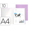 Protege-documents liderpapel polypropylene couverture flexible 10 pochettes fixes a4 210x297mm lavande opaque