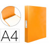 Classeur liderpapel 4 anneaux 25mm a4 260x315mm polypropylene dos 40mm porte-cartes visite coloris orange