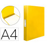 Classeur liderpapel 4 anneaux 25mm a4 260x315mm polypropylene dos 40mm porte-cartes visite coloris jaune