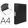 Classeur liderpapel 4 anneaux 25mm a4 260x315mm polypropylene dos 40mm porte-cartes visite coloris noir