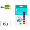 Gouache liderpapel solide baton de 10gr sans solvant sechage rapide coloris assortis boite de 6 unites