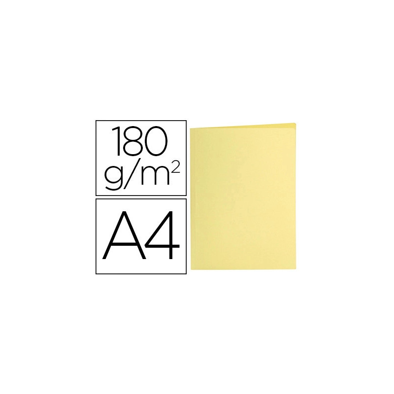 Chemise liderpapel papier cartonne 180g/m2 310x230mm document a4 coloris jaune pastel