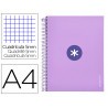 Cahier spirale antartik a4 240p 90g remborde quadrillage 5mm microperfore 5 bandes 4 trous coloris lavande