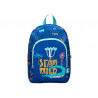 Sac a dos liderpapel baby safari motif cocodrile 330x100x250mm coloris bleu
