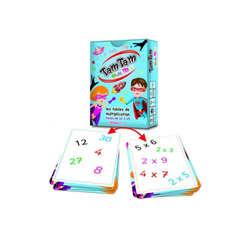 Jeu interdacta tam tam multimax niveau 1 42 cartes + 10 cartes aide-memoire reversible + 6 cartes regle