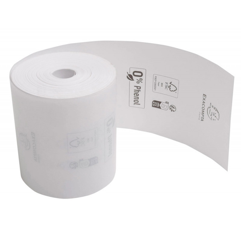 Bobine thermique exacompta tickets caisse 1 pli 80x72mm 76m 48gr sans phenol plastiqueboite de 10