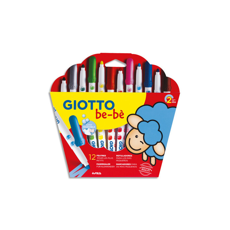 GIOTTO Etui de 12 feutres Maxi Bébé assortis