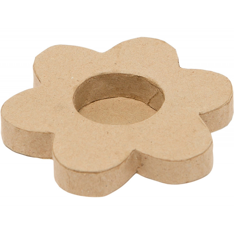 Bougeoir o'color carton a decorer forme fleur 10cm lot 5 unites