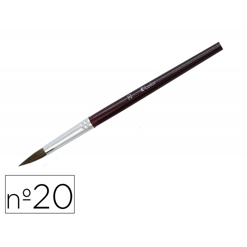 Pinceau o'color poils poney nº20 ideal gouache et aquarelle virole aluminium manche boislaque lot 10 unites