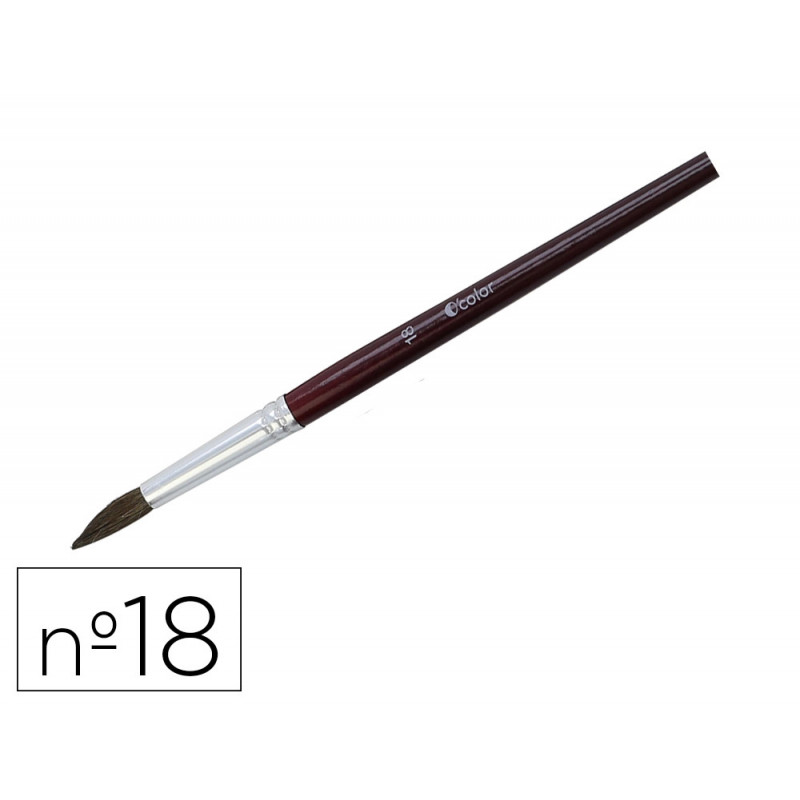 Pinceau o'color poils poney nº18 ideal gouache et aquarelle virole aluminium manche boislaque lot 10 unites