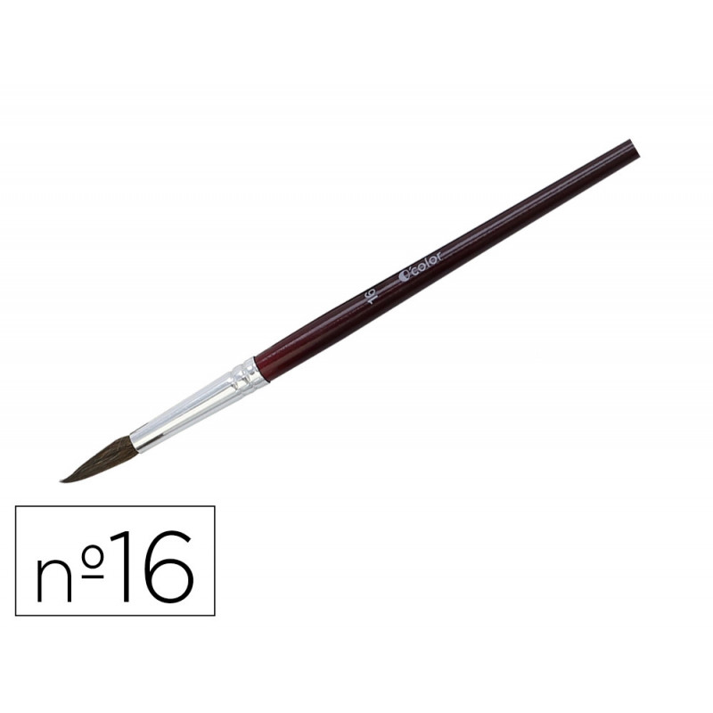 Pinceau o'color poils poney nº16 ideal gouache et aquarelle virole aluminium manche boislaque lot 10 unites