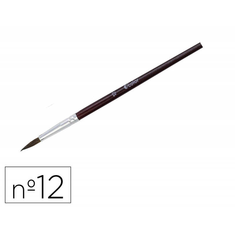 Pinceau o'color poils poney nº12 ideal gouache et aquarelle virole aluminium manche boislaque lot 10 unites