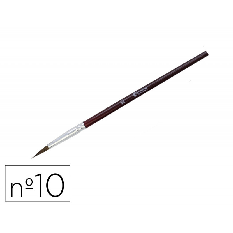 Pinceau o'color poils poney nº10 ideal gouache et aquarelle virole aluminium manche boislaque lot 10 unites