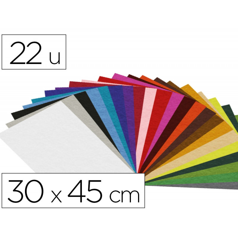 Feutrine innspiro acrylique 1 mm 30x45cm coloris assortis 22 coupons