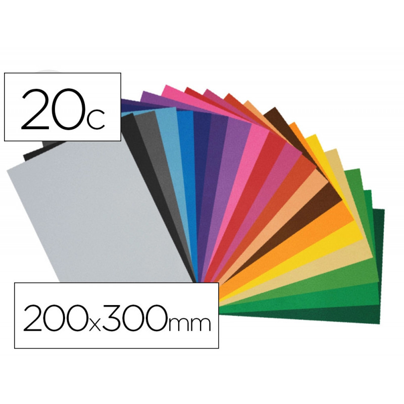 Mousse eva innspiro adhesive 2mm 200x300mm 20 coupons coloris assortis