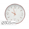 Horloge murale q-connect metallique mouvement silencieux diametre 35,5 cm coloris chrome