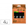 Surligneur liderpapel ecouse fluorescent fabrique 68% plastique recycle boite de 4 un coloris assortis