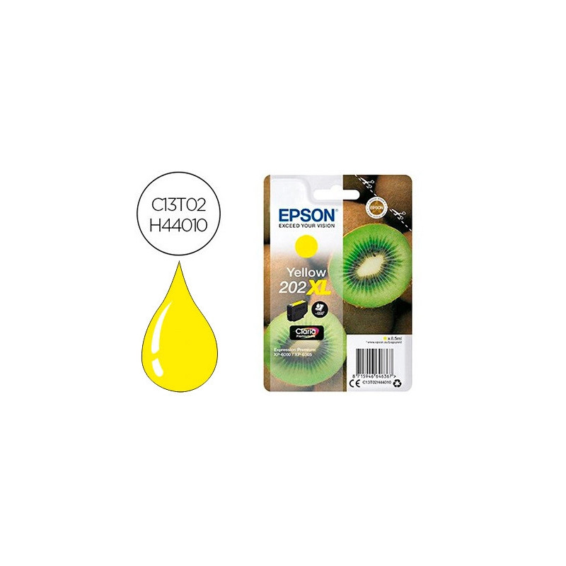 Cartouche epson jet d'encre 202 couleur jaune 650p