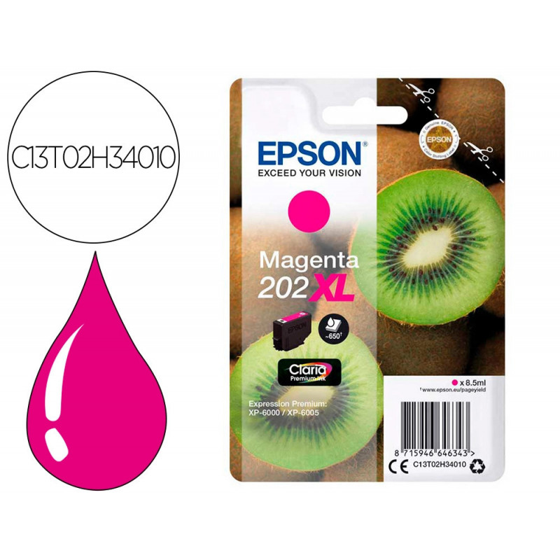 Cartouche epson jet d'encre 202 couleur magenta 650p