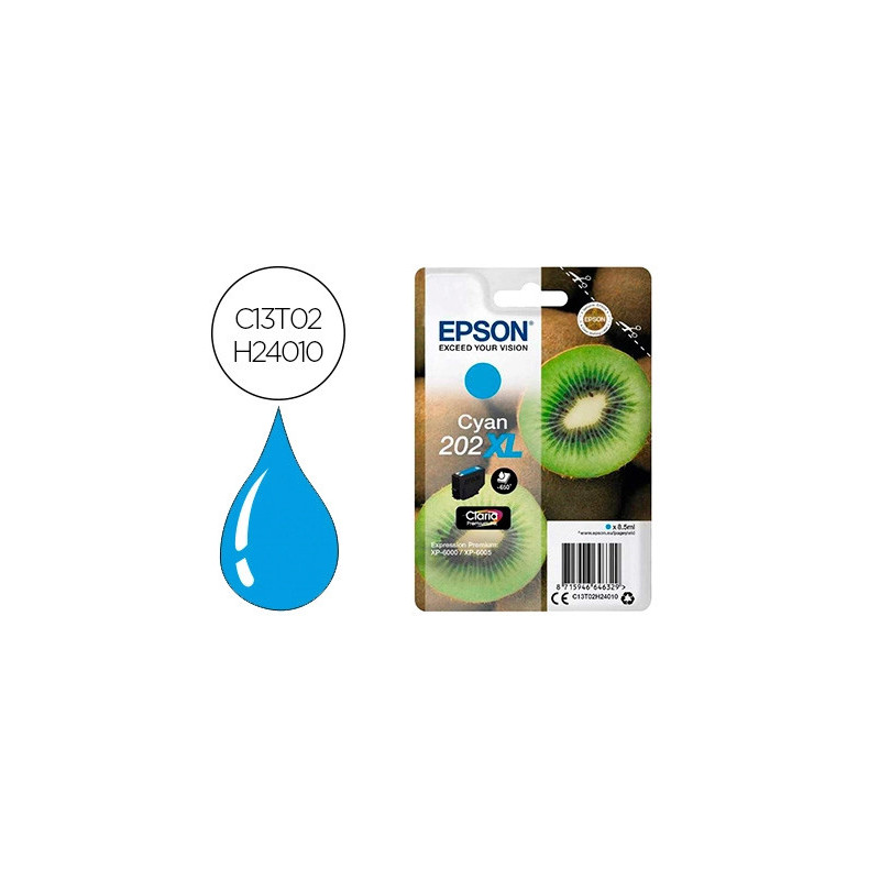 Cartouche epson jet d'encre 202 couleur cyan 650p