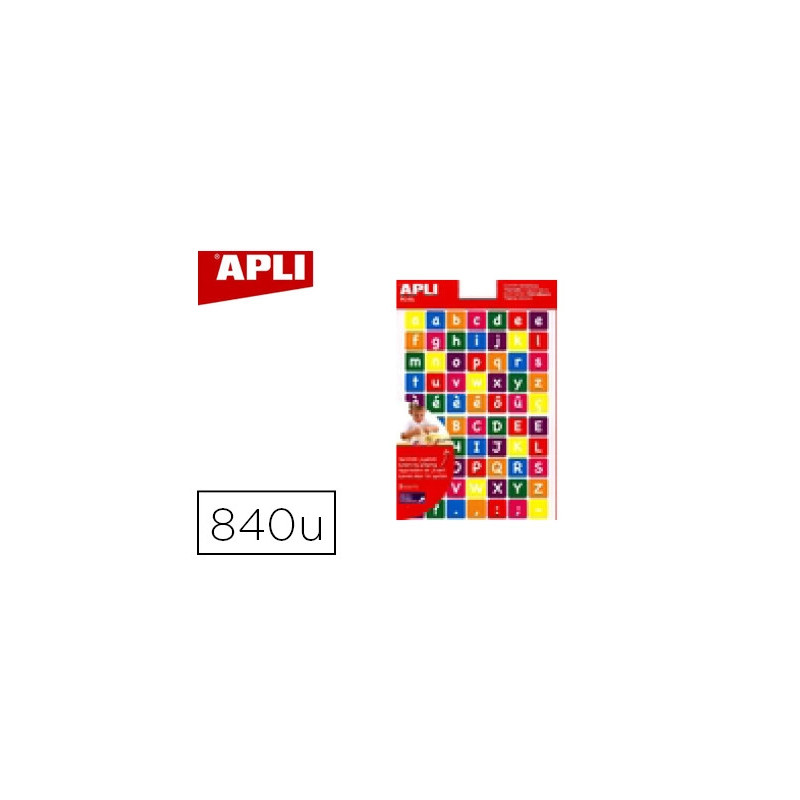 Gommette apli agipa repositionnable carrée alphabet coloris assortis pochette 12f 840 unités