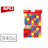 Gommette apli agipa repositionnable carrée alphabet coloris assortis pochette 12f 840 unités