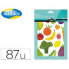 Gommette maxi maildor baby fruits et légumes repositionnable 148x210mm 6 planches 87 unités