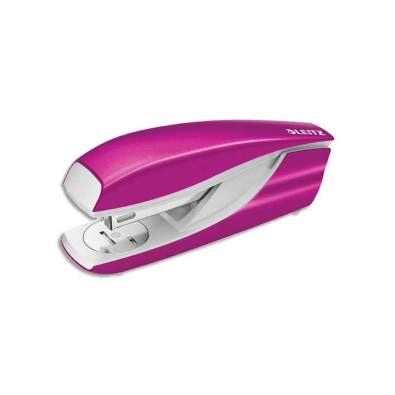 Agrafeuse leitz wow métal 40x58x145mm 30 feuilles agrafes 24/6 et 26/6 coloris rose