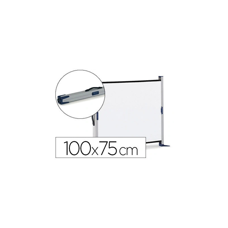 Ecran portable nobo rétroprojection de sol manuel bordure coloris noir 2.9kg 100x75cm
