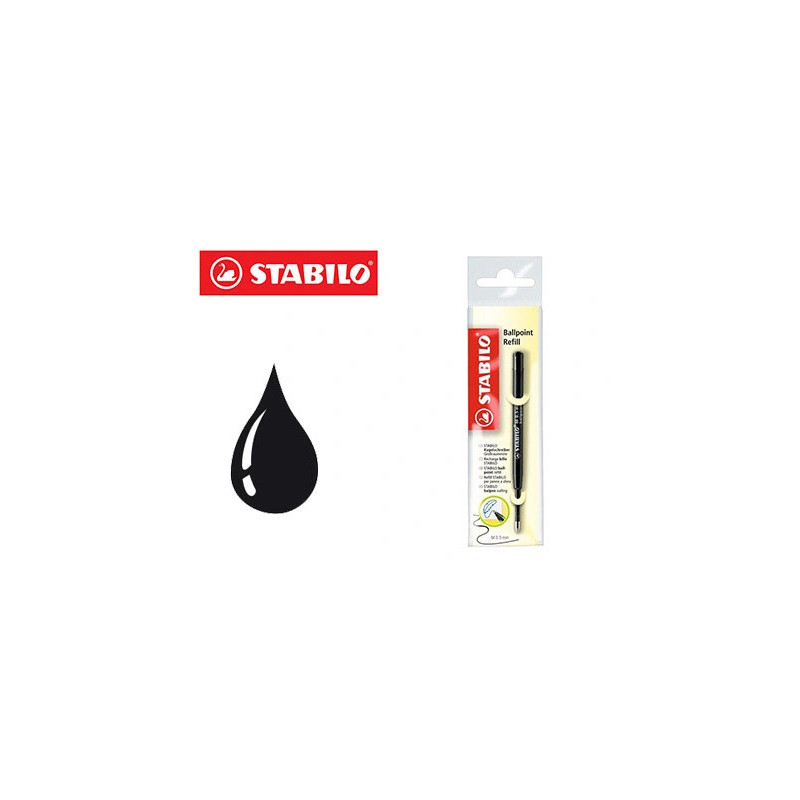 Recharge stabilo stylo-bille smartball/com4ball pointe moyenne couleur noir