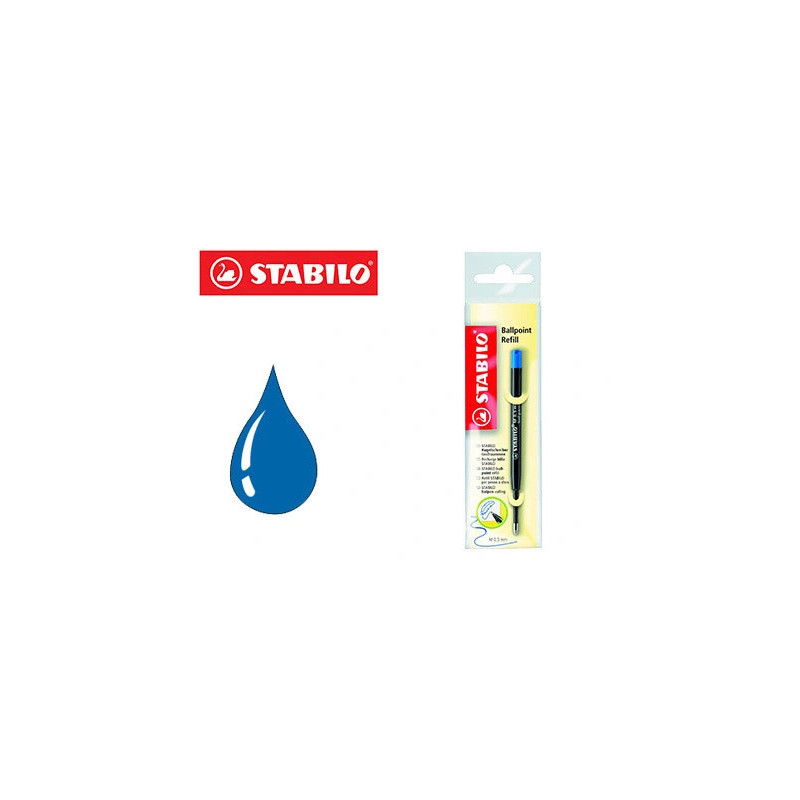 Recharge stabilo stylo-bille smartball/com4ball pointe moyenne couleur bleu