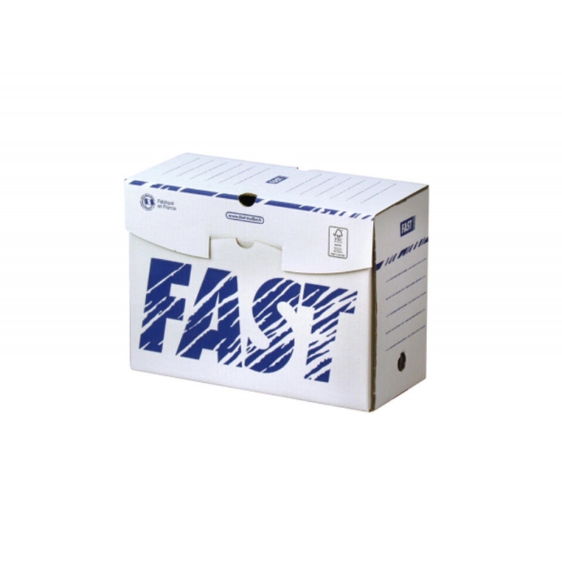 Boite archives fast basic dim. 33x25cm dos 150mm coloris blanc lot 10 unites