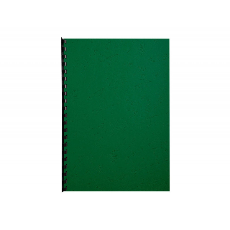Couverture exacompta grain cuir recycle a4 270g coloris vert paquet 100 unites