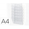 Trieur mural a4 6 compartiments verticaux de 26 mm extensible coloris transparent