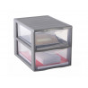 Module de rangement fast 2 tiroirs empilable poignees ergonomiques 36x26x25 cm