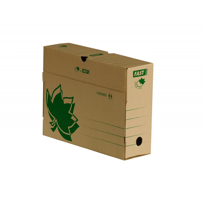 Lot boites archives nature line fast recycle et recyclable carton brun 33x25 cm dos de 10cm 10 unites