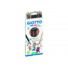 Etui crayons de couleur stilnovo giotto forme hexagonale bois de cedre 18cm mine 3mm 12 unites coloris