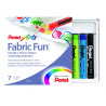 Pastel tissus pentel arts fabric fun corps rond enrobage papier diam. 8mm coloris assortis etui 7