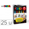 Coffret posca mes premiers marqueurs pointes pc1mc et pc3m coloris assortis 6 unites et 1 livret de 25 ateliers
