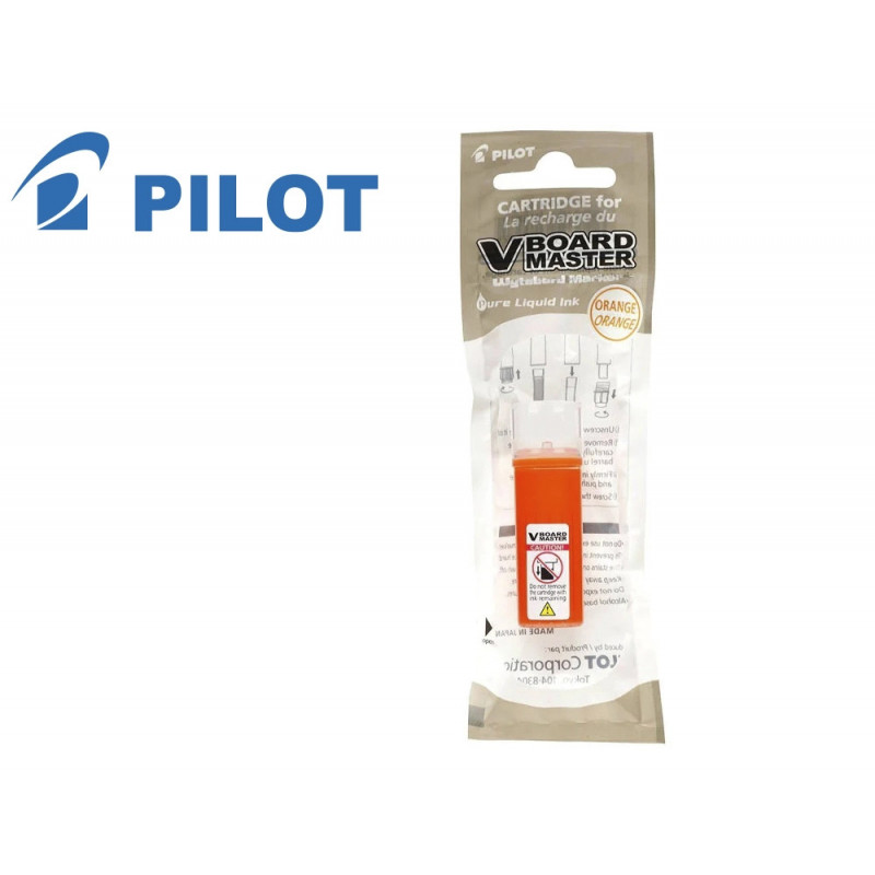 Recharge pilot v-board master recycle pointe ogive fine large et biseautee coloris orange