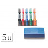 Kit 5 marqueurs pilot v-board master recycle pointe ogive large 6 mm avec 1 support et 1 brosse