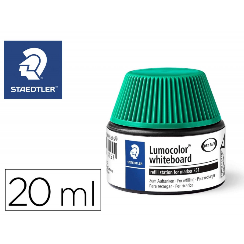 Flacon recharge staedtler lumocolor 351 de 20ml coloris vert