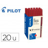 Pack roller pilot v7 pointe aiguille 0.7 mm avec regulateur d encre 16 + 4 offerts coloris rouge