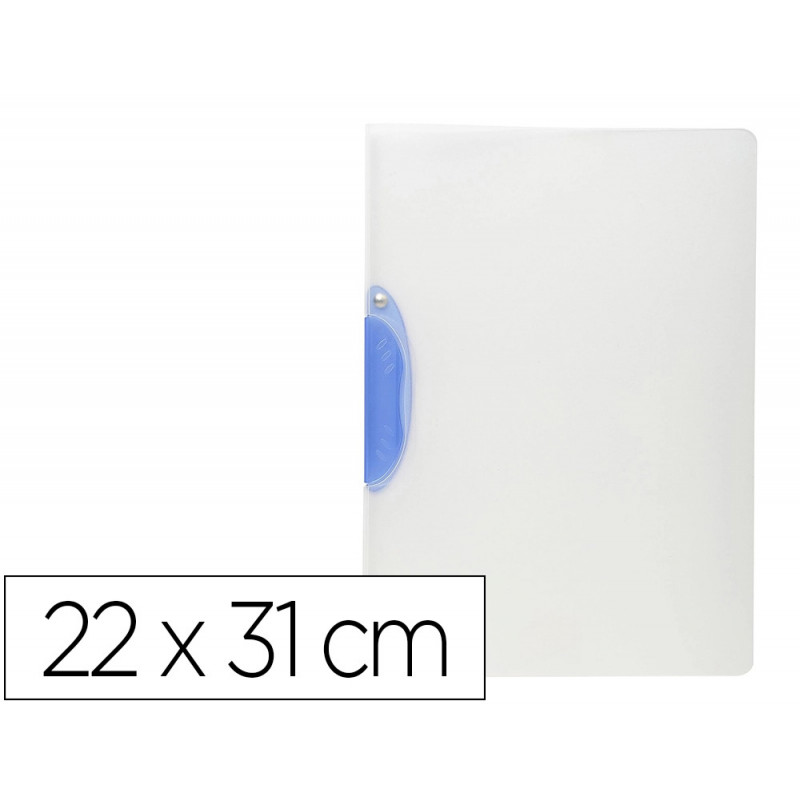 Chemise exacompta blanche a clip pivotant resistant pour documents perfores et non perfores 22x31 cm clip a