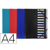 Trieur exacompta 3 rabats polypro a4 avec elastiques et fenetres 12 compartiments coloris assortis
