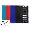 Trieur exacompta 3 rabats polypro a4 avec elastiques et fenetres 8 compartiments coloris assortis