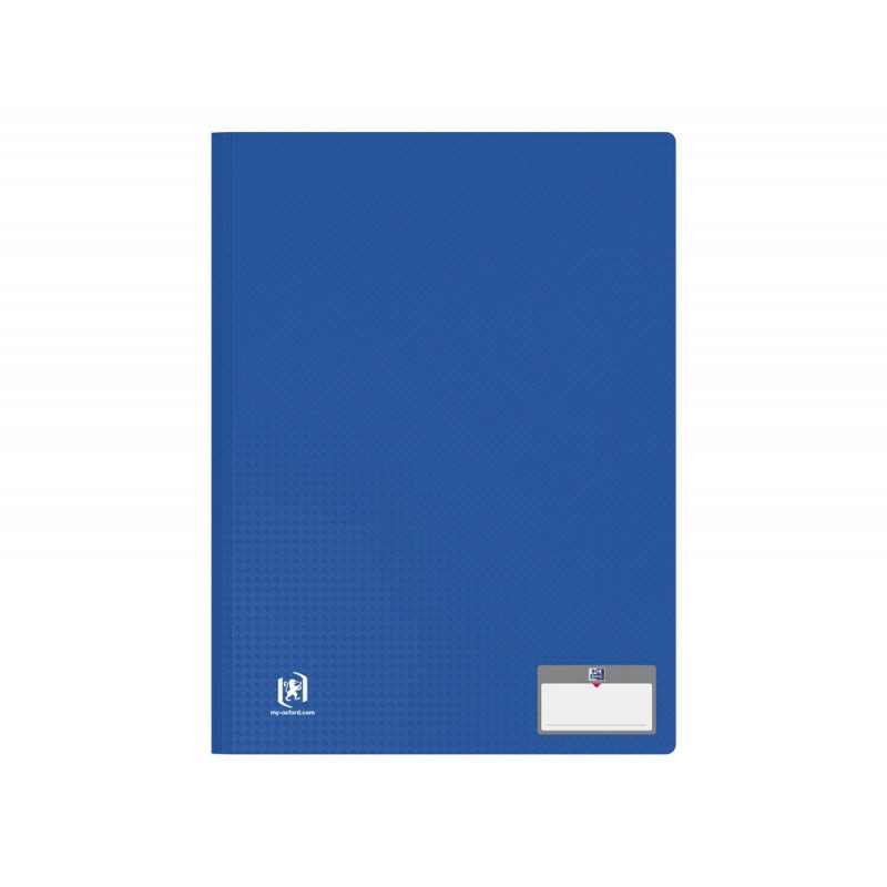 Protege documents memphis oxford couverture en polypropylene opaque 20 vues coloris bleu
