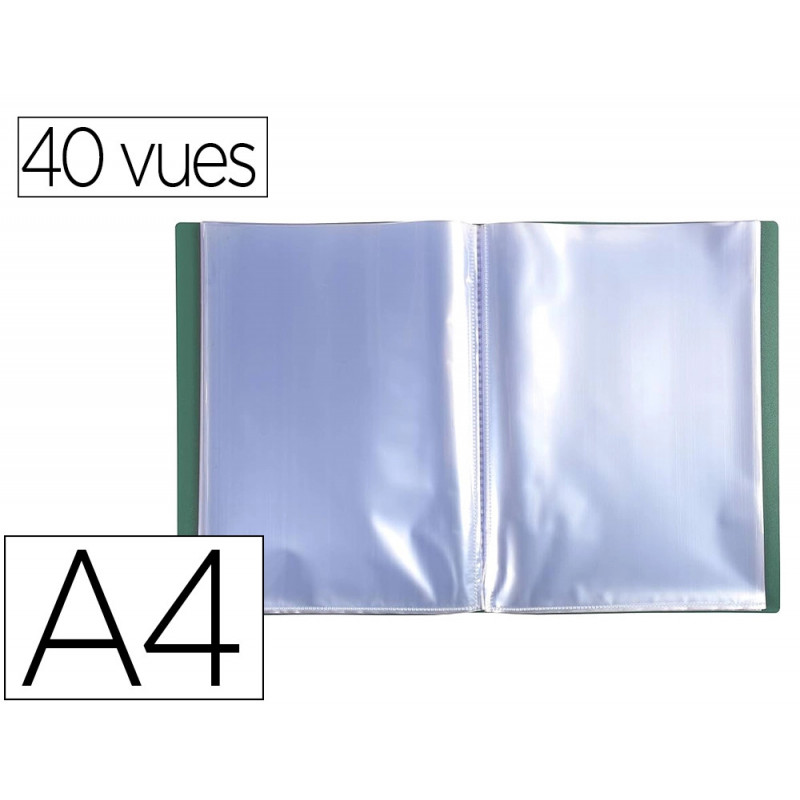 Protege documents exacompta a4 couverture polypro souple mate 40 vues grainees anti reflet coloris vert