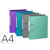 Classeur a levier exacompta teksto rigide a4 dos de 80 mm dim 32x29 cm coloris assortis